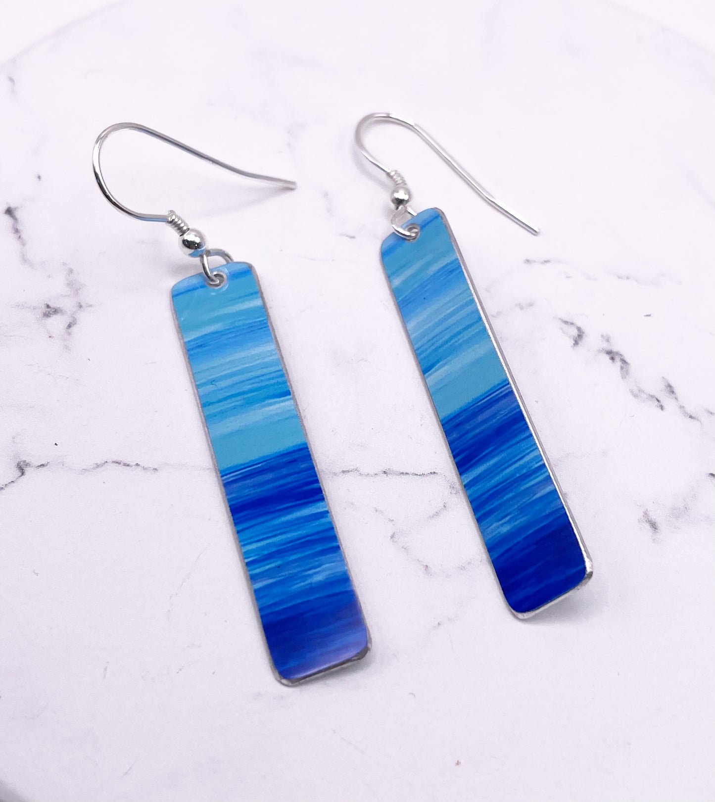 Blue Landscape Earrings