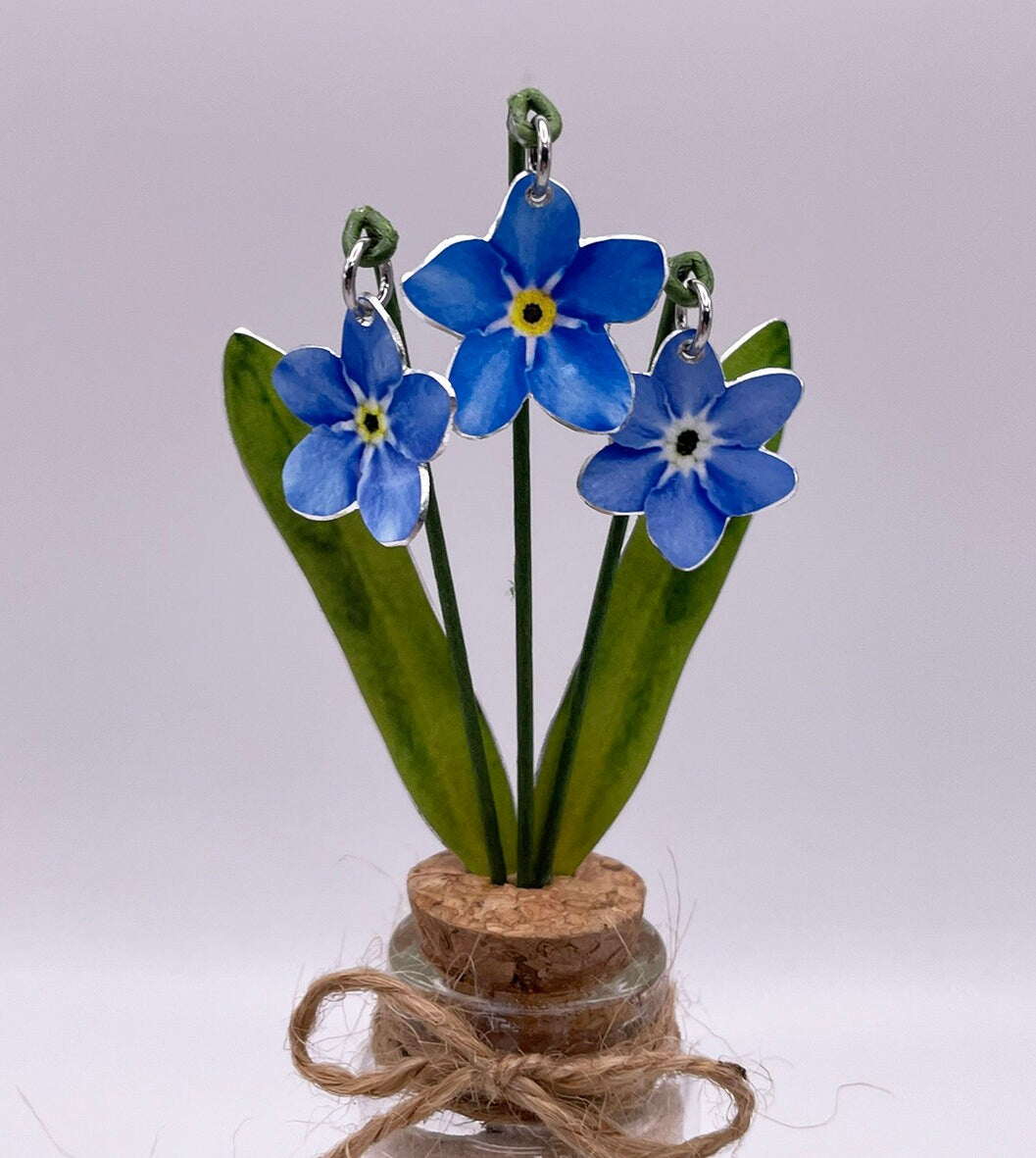 Forget me nots - Flowers in a jar - Mini flowers - Mini forget me nots - Miniature flowers - flower gift