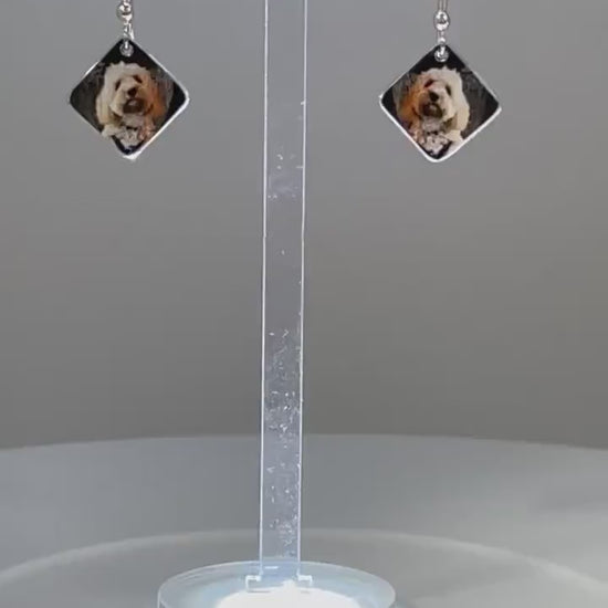 Dog Earrings - Dangly Dogs - Custom Dog Drop Earrings - Dangly Dog Earrings - Custom Pet Dangly Earrings - Dangly Fogs - Dog Lover Earrings