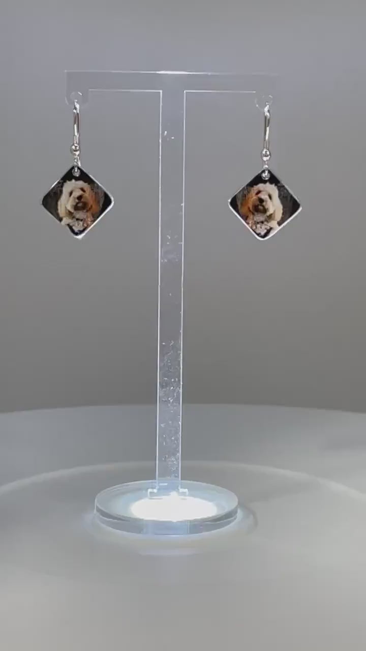 Dog Earrings - Dangly Dogs - Custom Dog Drop Earrings - Dangly Dog Earrings - Custom Pet Dangly Earrings - Dangly Fogs - Dog Lover Earrings