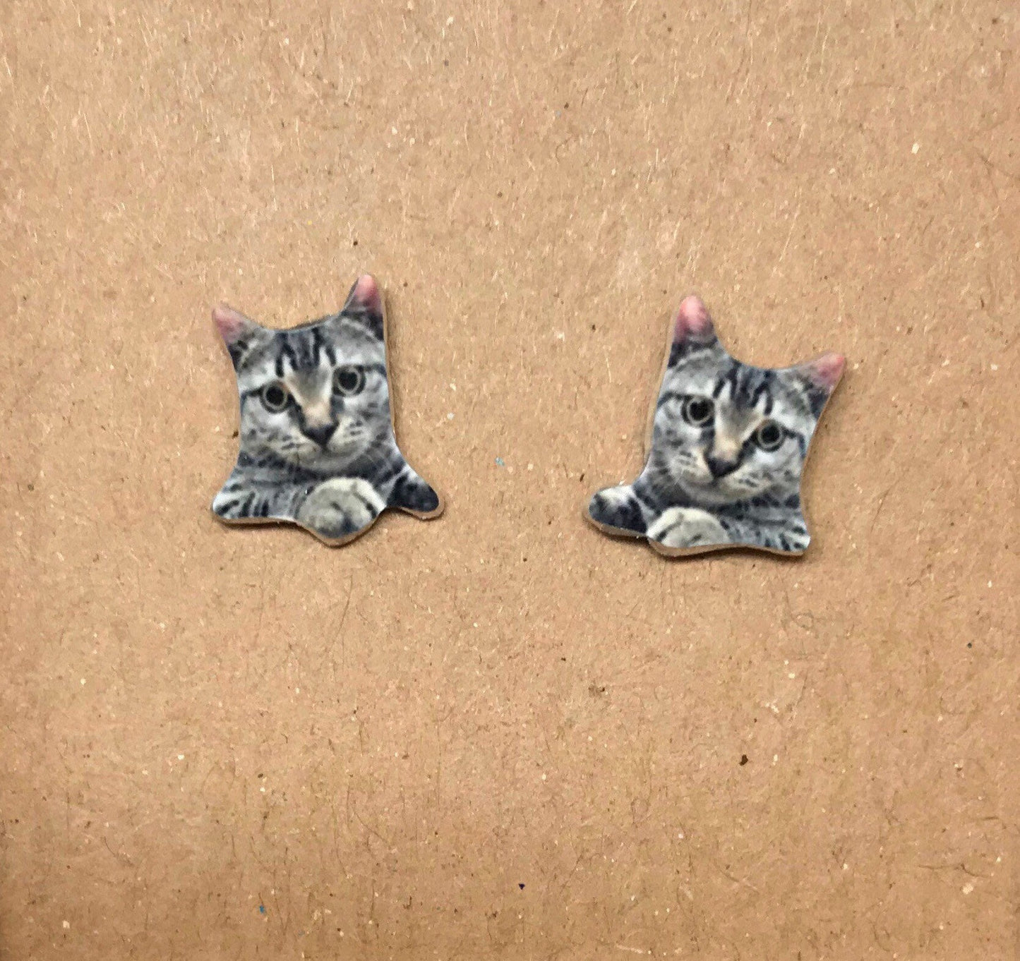 Cute Kitten Studs - Tabby Cat Earrings - Kitten Earrings - Tabby Cat Gift - Cute Cat Earrings - Cat Stud Earrings