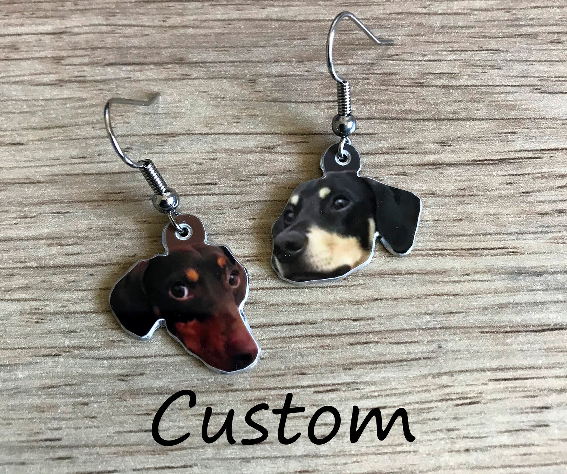 Dangly Dog Earrings - Custom Dog Drop Earrings - Dangly Dog Earrings - Custom Pet Dangly Earrings - Dangly Fogs - Dog Lover Earrings