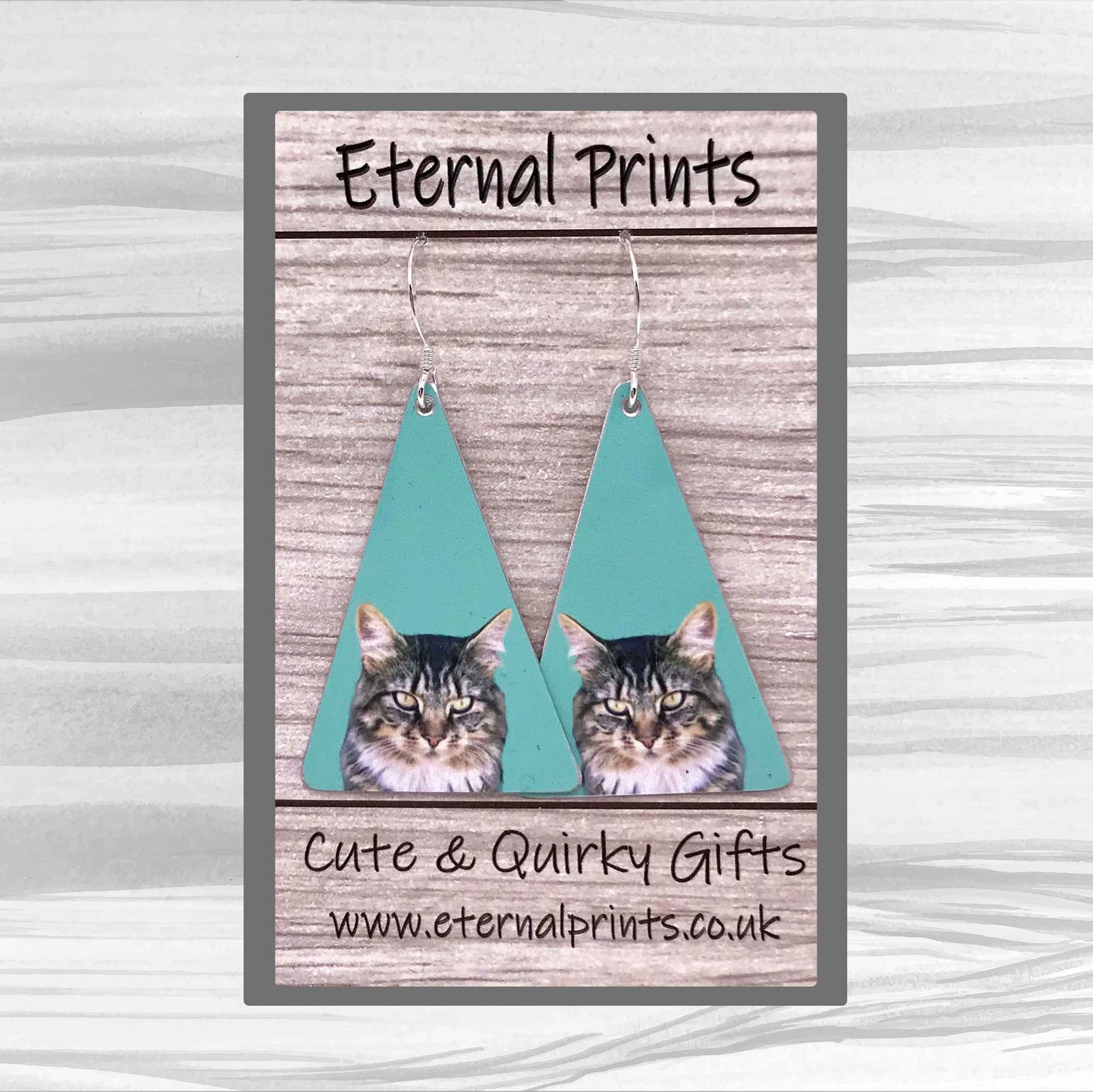 Custom Cat Earrings - Cat Triangle Earrings - Custom Cat Drop Earrings - Cat Earrings - Cat Lovers - Cat Jewellery