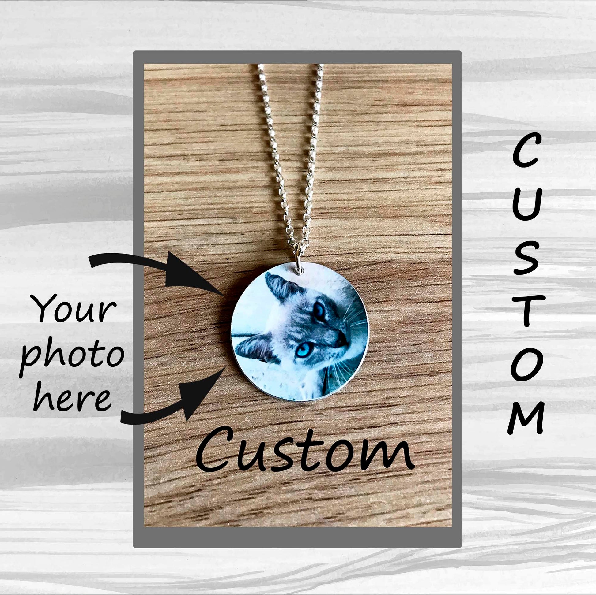 Custom Cat Pendant - Round Custom Cat - Cat Necklace - Cat Necklace - Cat Lover - Cat Gift - Photo Pendant - Cat Photo Round Pendant