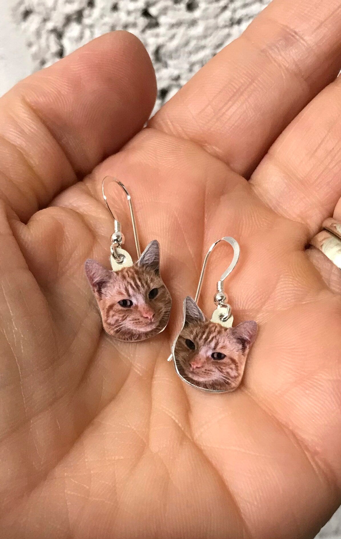 Cat Drop Earrings - Custom Cat Drop Earrings - Dangly Cat Earrings - Custom Pet Dangly Earrings - Dangly Cats - Cat Lover Earrings