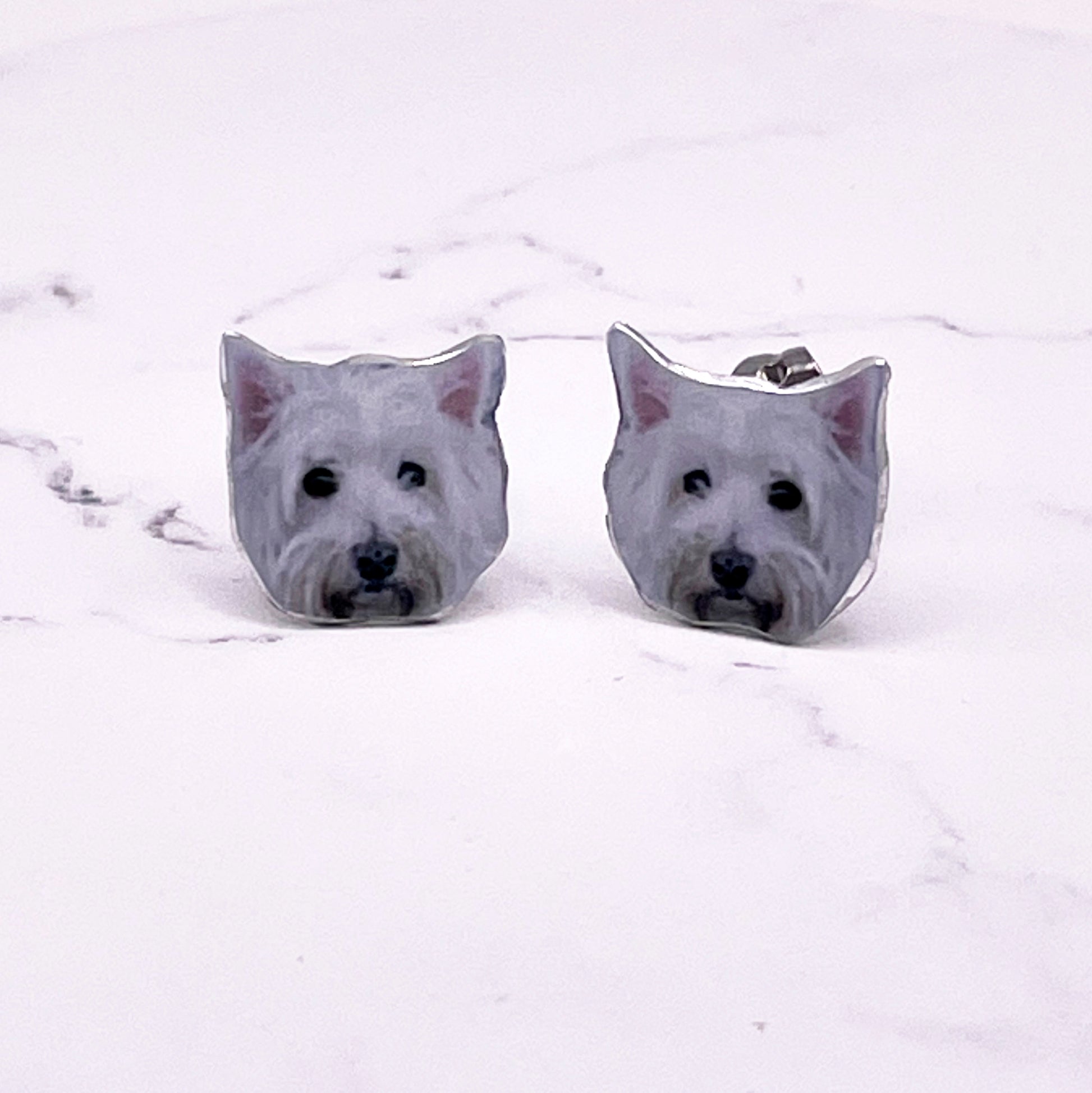 Cute Dog Studs - Westie Stud Earrings - Cute Westies - Dog Lover Gift - Westie Earrings - Dog Studs - Cute Westie Dogs