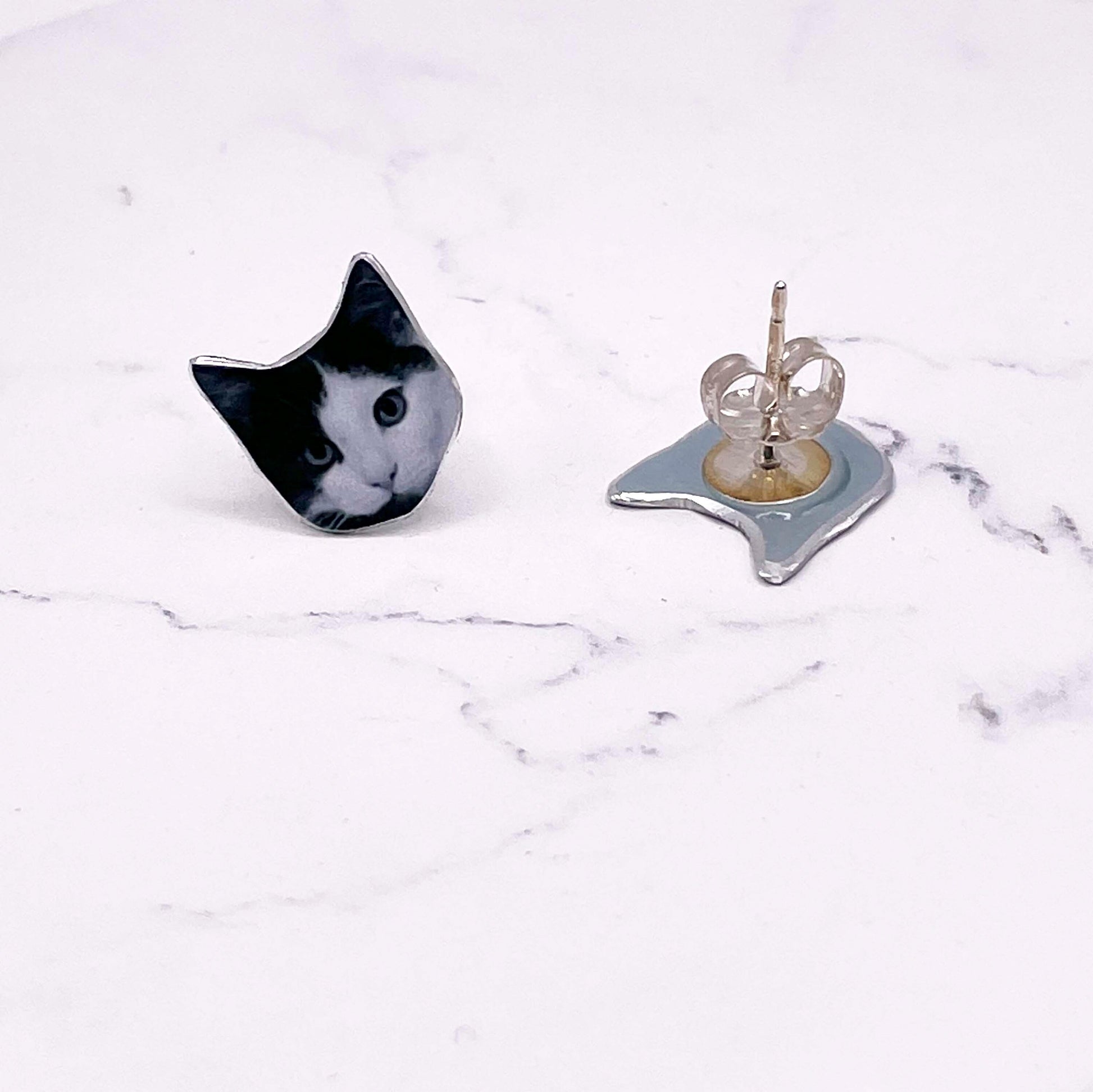 Black and White Cats - Black and White Cat Earrings - Kitten Earrings - Cat Gift - Cute Cat Earrings - Cat Stud Earrings