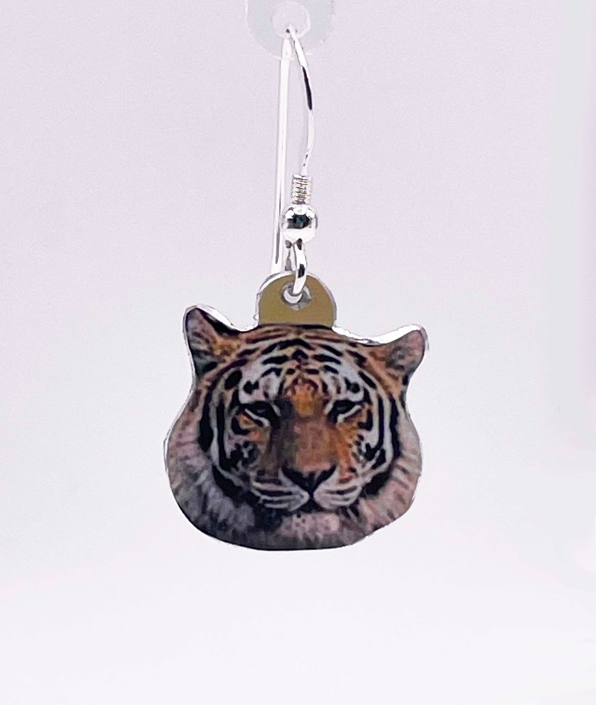 Tiger Earrings - Tiger Drop Earrings - Love Tigers - Big Cats - Big Cat Earrings - Dangly Tiger Earrings