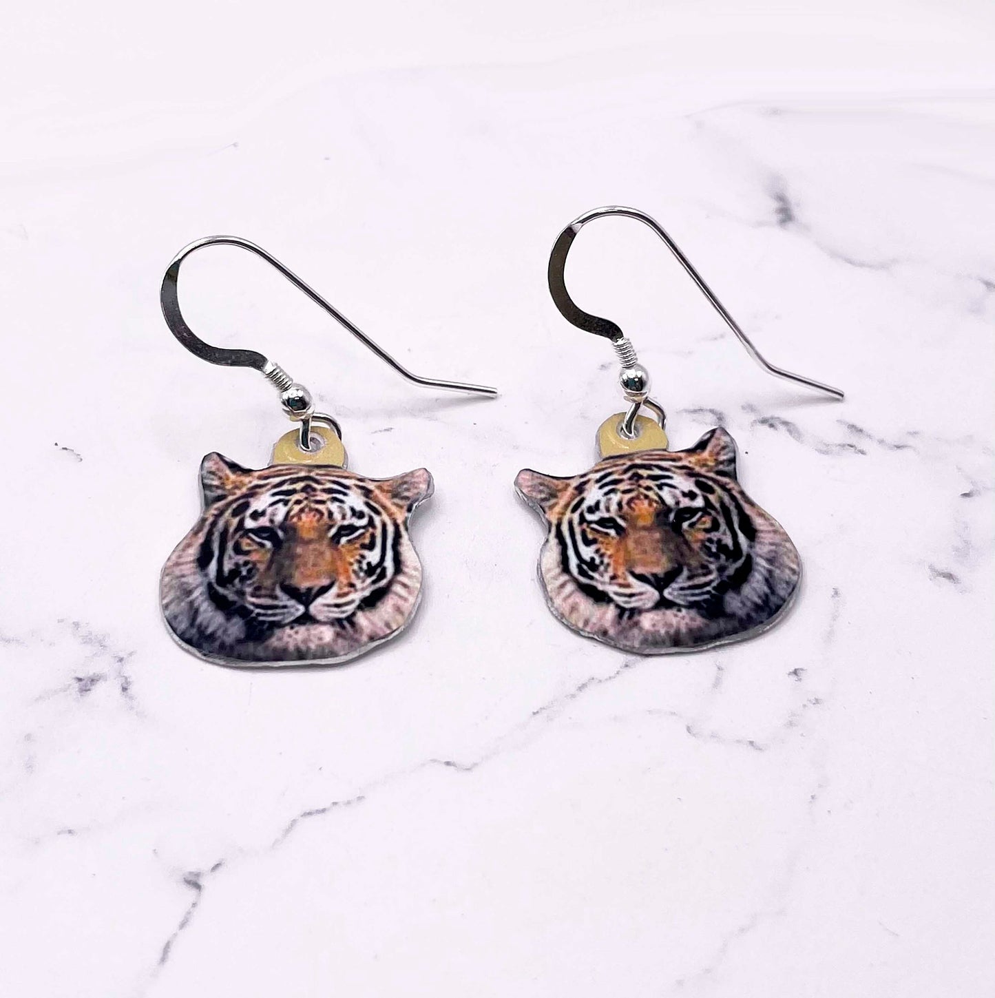 Tiger Earrings - Tiger Drop Earrings - Love Tigers - Big Cats - Big Cat Earrings - Dangly Tiger Earrings