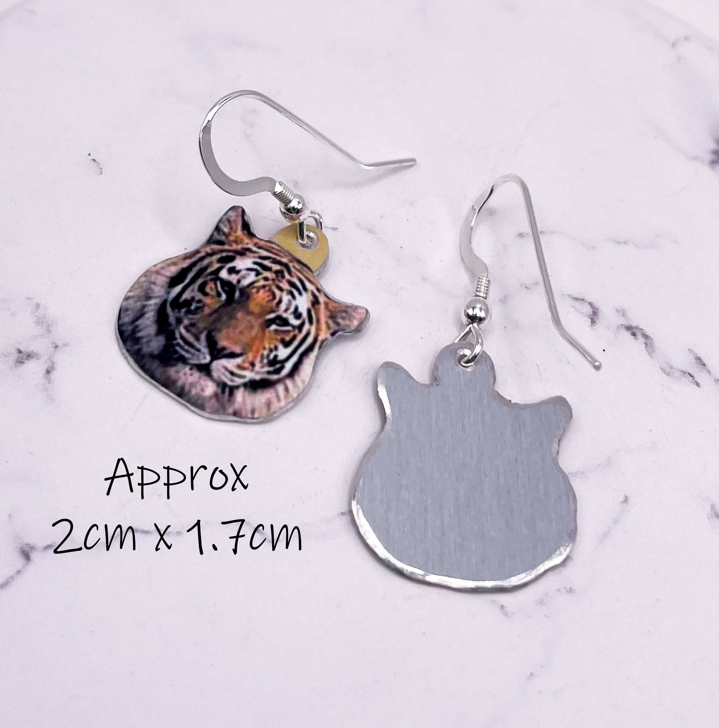 Tiger Earrings - Tiger Drop Earrings - Love Tigers - Big Cats - Big Cat Earrings - Dangly Tiger Earrings