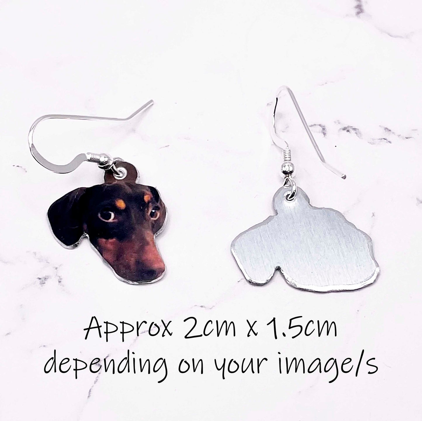 Dangly Dog Earrings - Custom Dog Drop Earrings - Dangly Dog Earrings - Custom Pet Dangly Earrings - Dangly Fogs - Dog Lover Earrings