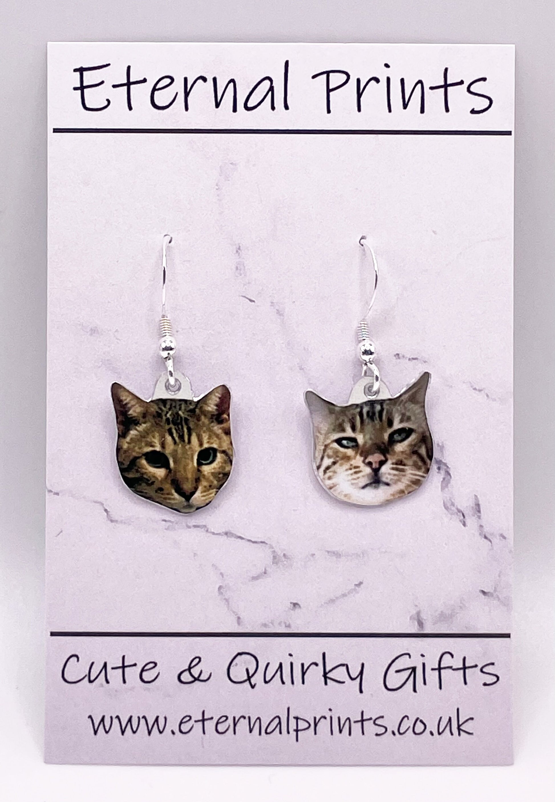 Cat Drop Earrings - Custom Cat Drop Earrings - Dangly Cat Earrings - Custom Pet Dangly Earrings - Dangly Cats - Cat Lover Earrings