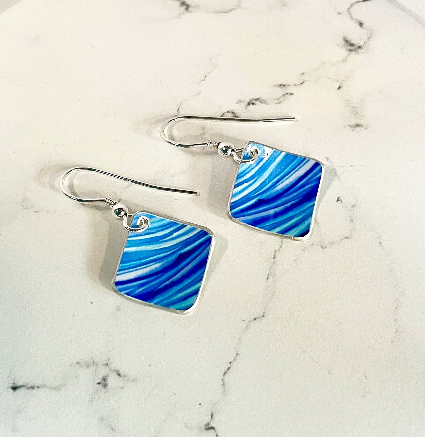 Sea Earrings - Coast Jewellery - Seaside - Beach earrings - Abstract Earrings - Drop Earrings - Funky Earrings - Vibrant Earrings