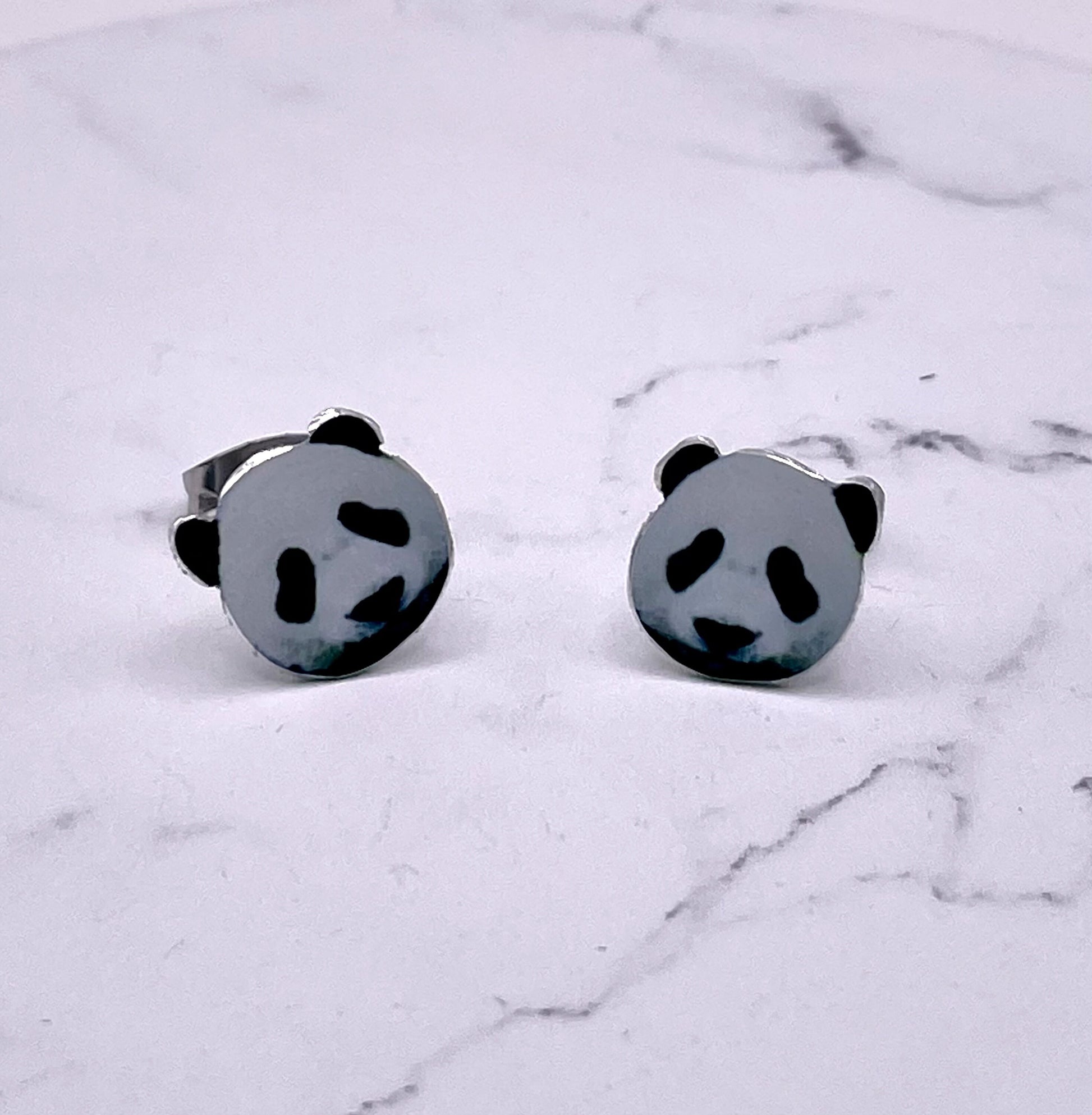 Cute Pandas - Panda Stud Earrings - Panda Earrings - Cute Panda Earrings - Panda Gift - Panda Studs