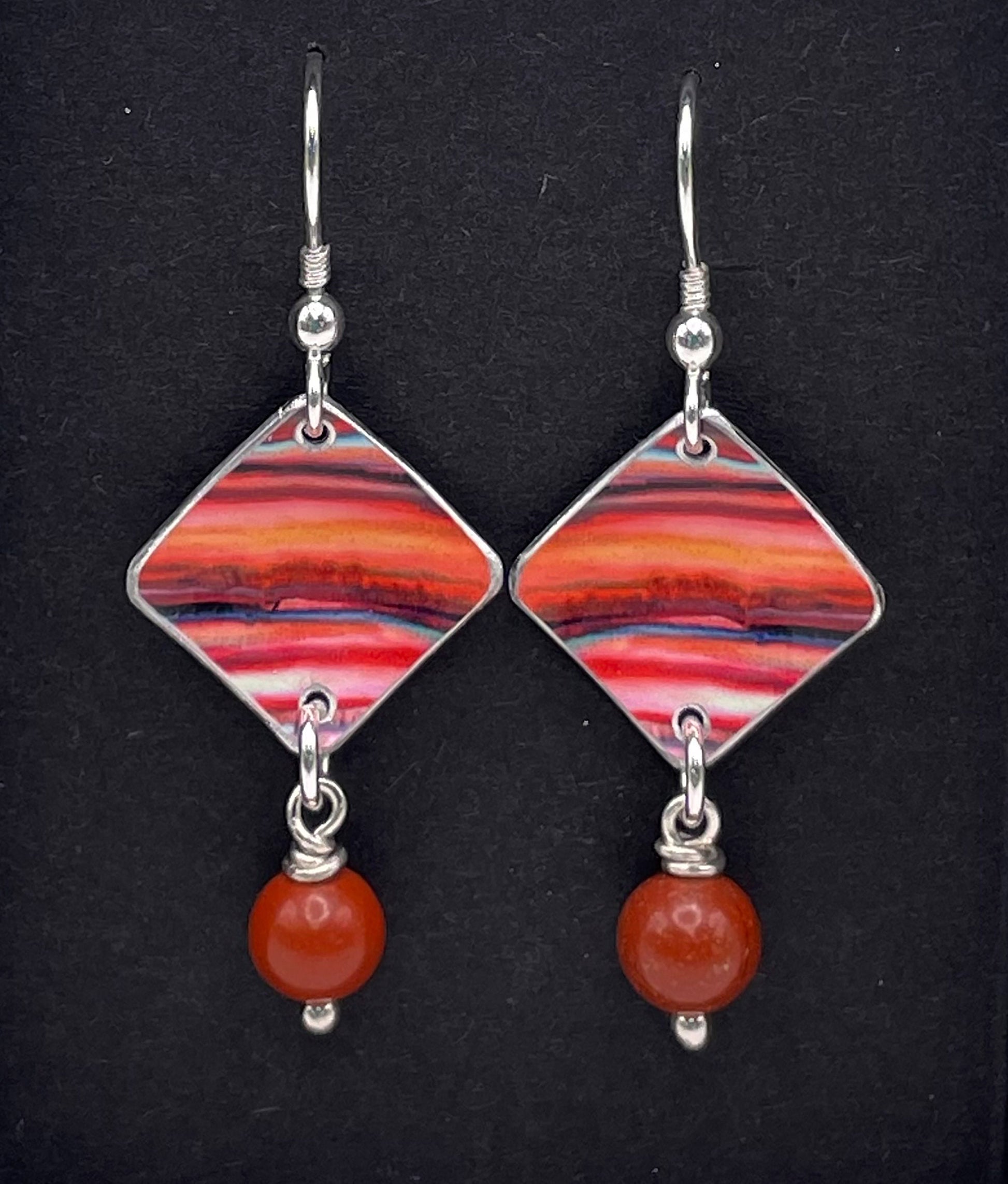 Sunset Earrings - Sea Jewellery - Coast - Cornwall - Beach earrings - Abstract Earrings - Drop Earrings - Funky Earrings - Vibrant Earrings