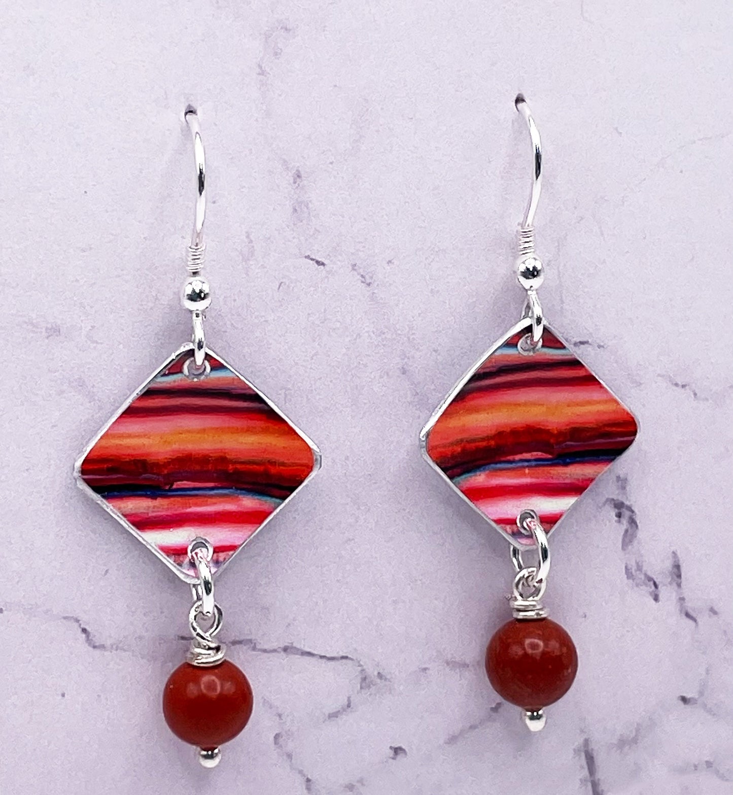 Sunset Earrings - Sea Jewellery - Coast - Cornwall - Beach earrings - Abstract Earrings - Drop Earrings - Funky Earrings - Vibrant Earrings