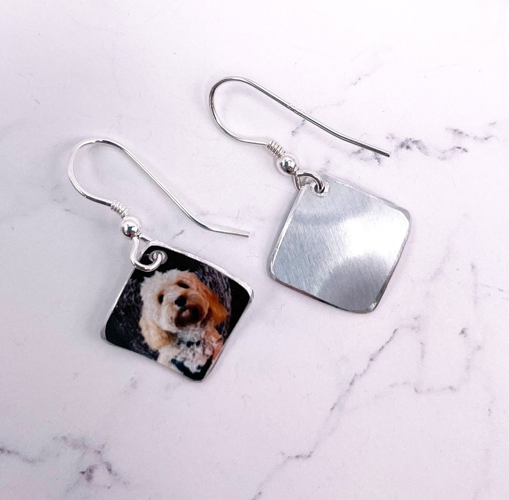 Dog Earrings - Dangly Dogs - Custom Dog Drop Earrings - Dangly Dog Earrings - Custom Pet Dangly Earrings - Dangly Fogs - Dog Lover Earrings